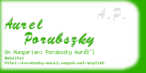 aurel porubszky business card